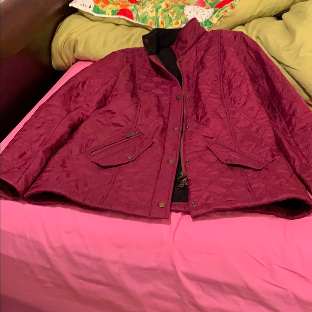 Barbour burgundy Kensington quilt jacket 12